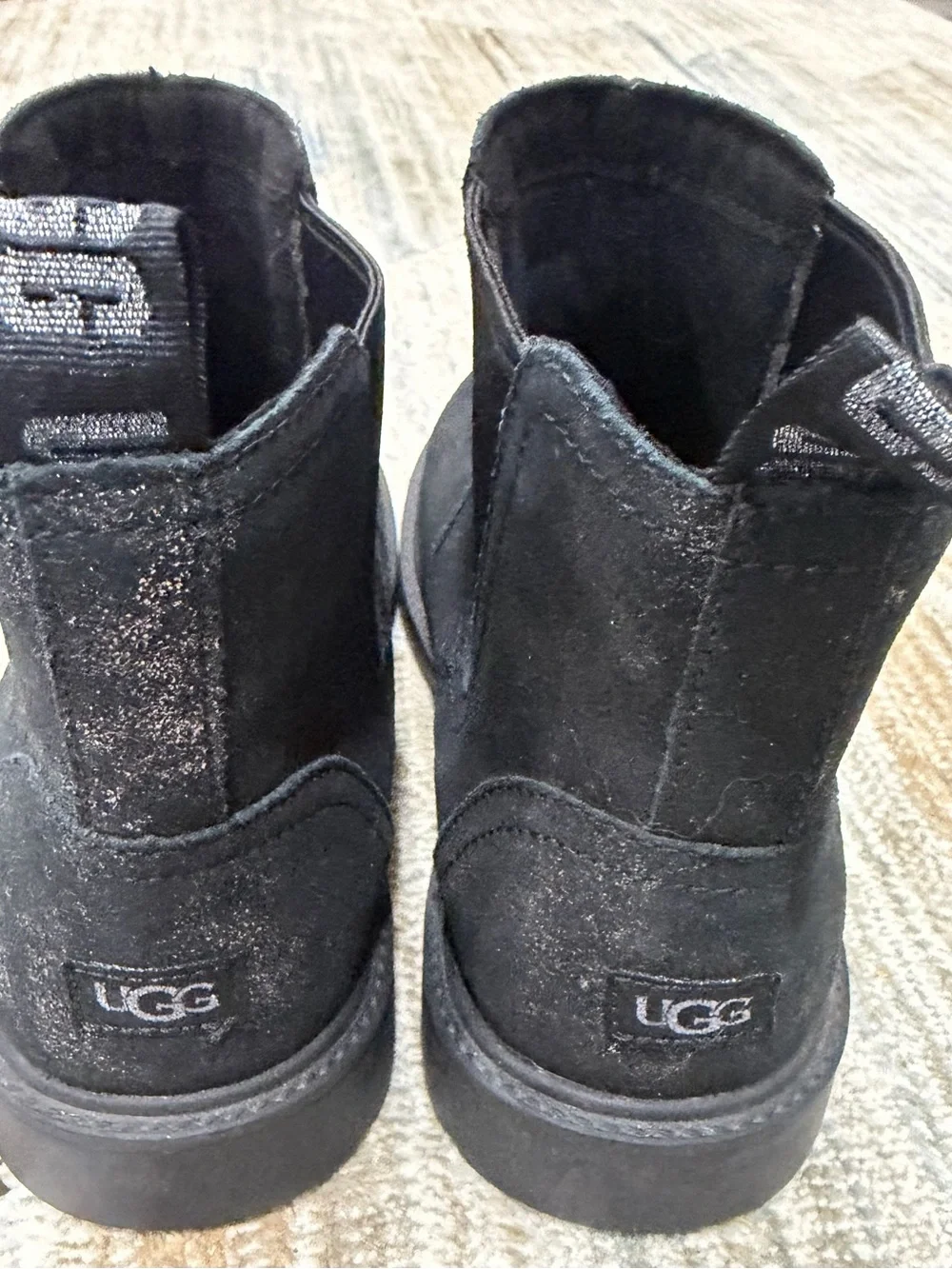 UGG Black Kids Suede Chelsea Boots
